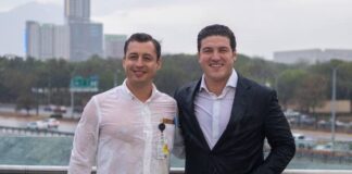 Samuel García y Luis Donaldo Colosio inauguran Puente Verde con lluvia